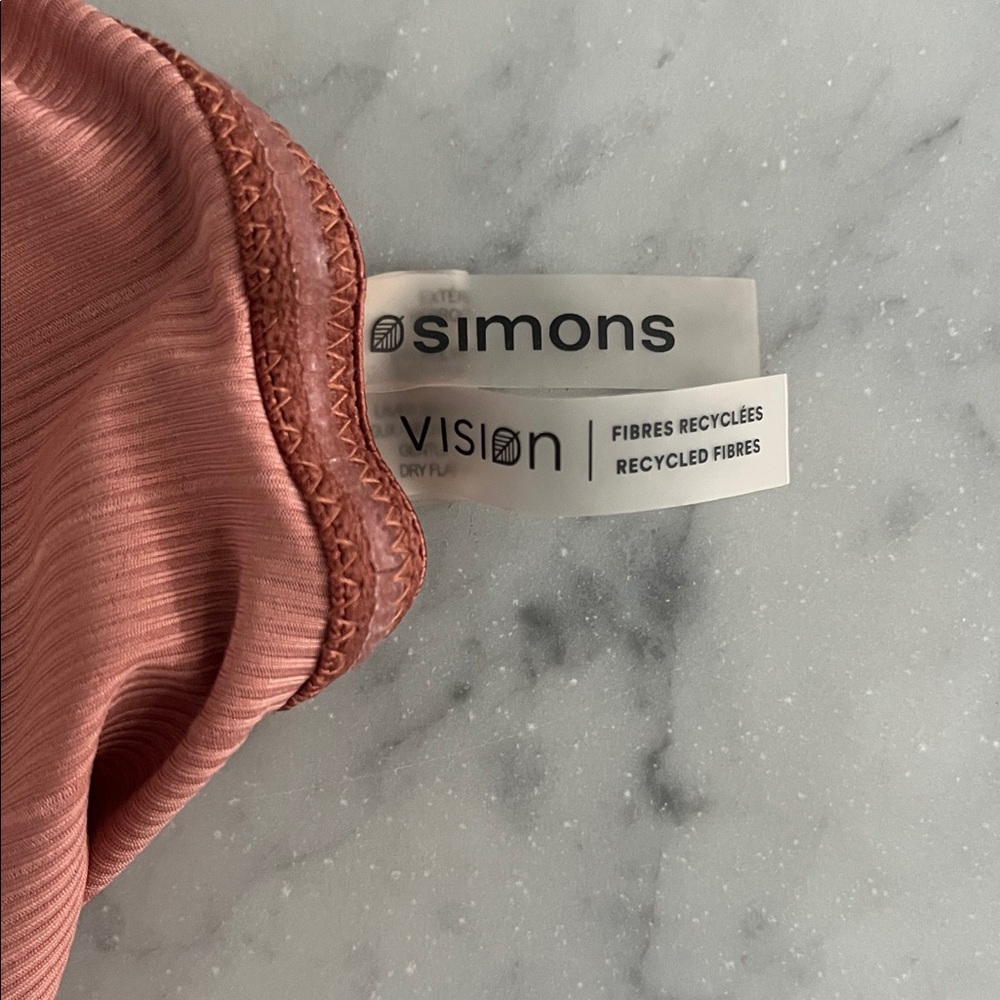 Simons Rusty Rose High-Waist Ruched Bikini Bottom - Picture 3 of 6